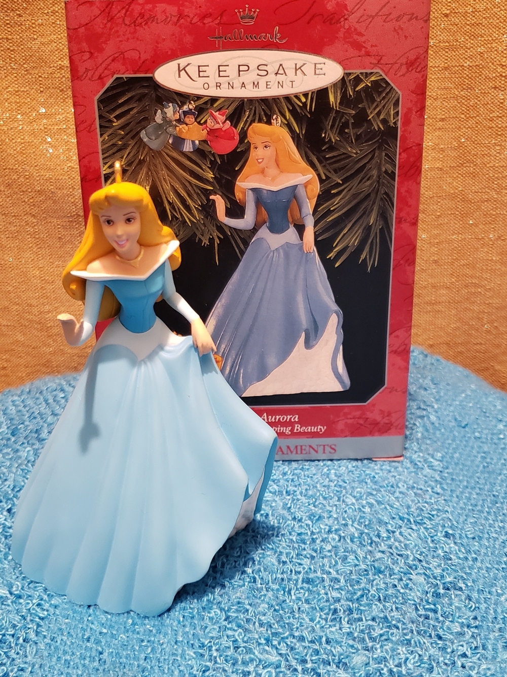 Hallmark Aurora Princess Ornament in Light Blue and Yellow